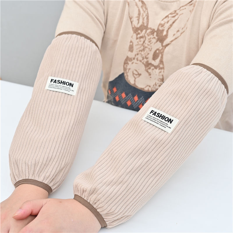 加大码袖套男女成人套袖长款加肥工作防污冬加厚灯芯绒简约护袖女