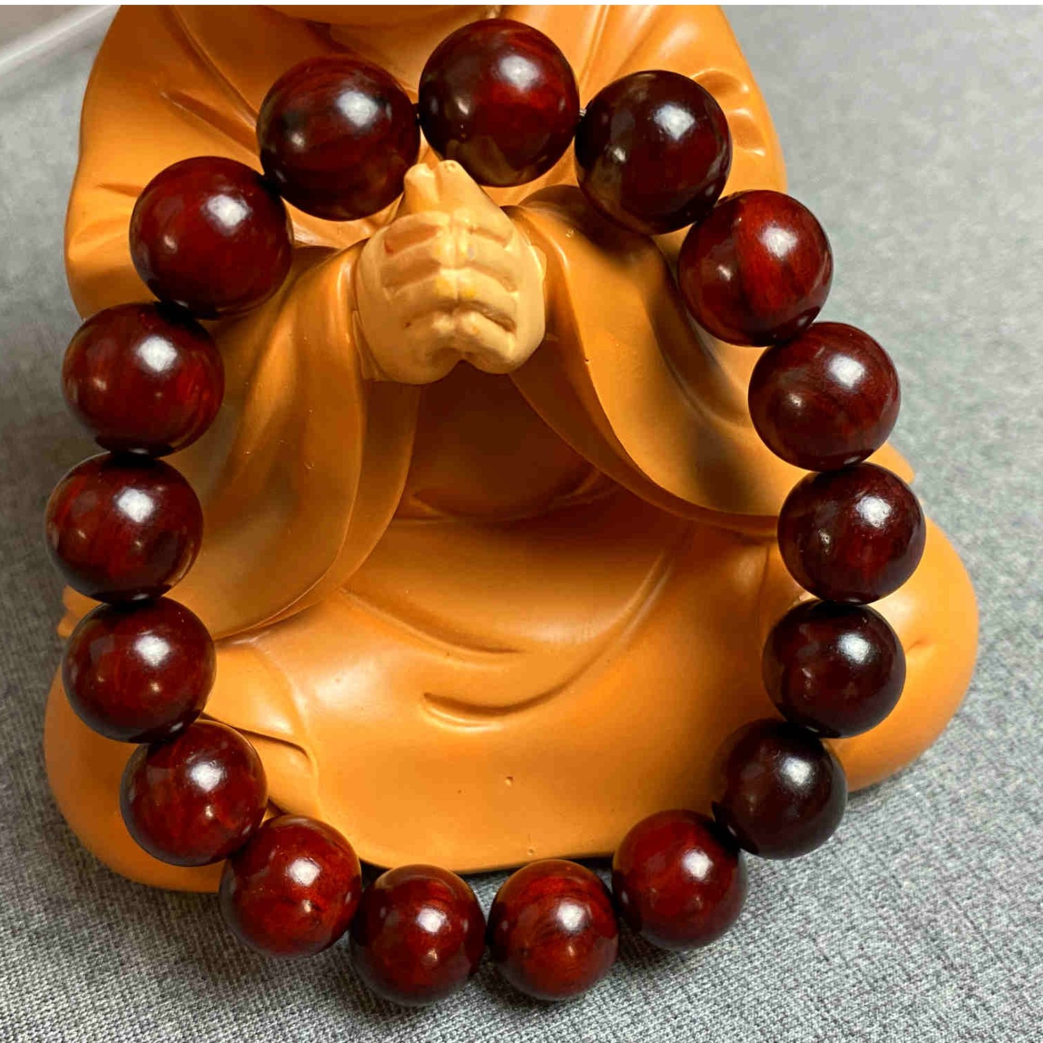 正宗天然印度小叶紫檀卡1.2女士单圈完美念珠佛珠手串