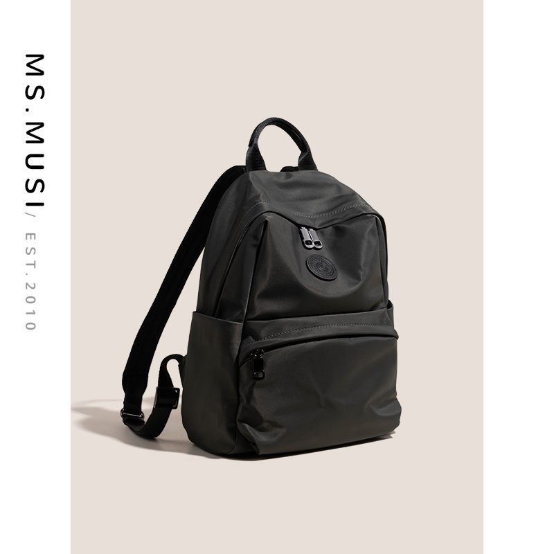 ms.musi2024新款百搭轻便时尚ins潮流配牛皮双肩包女#6308