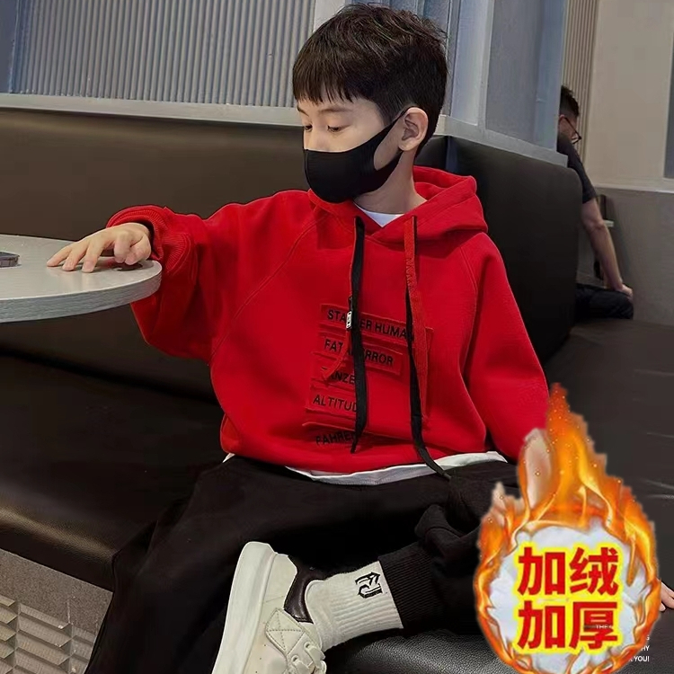 儿童装男童春季卫衣2023新款中大童洋气男孩春秋季时髦帅气炸街潮