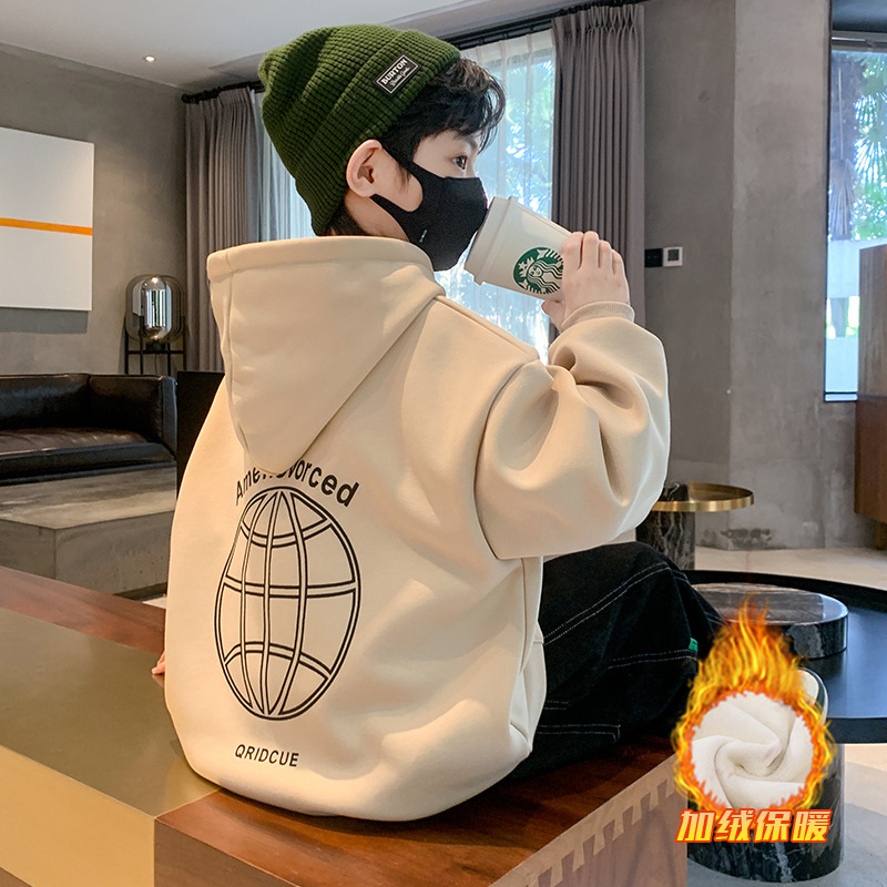 儿童装男童春季卫衣2023新款中大童洋气男孩春秋季时髦帅气炸街潮
