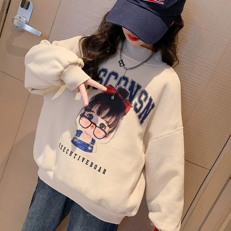 儿童装女童春季卫衣2023新款中大童洋气女孩春秋季时髦帅气炸街潮