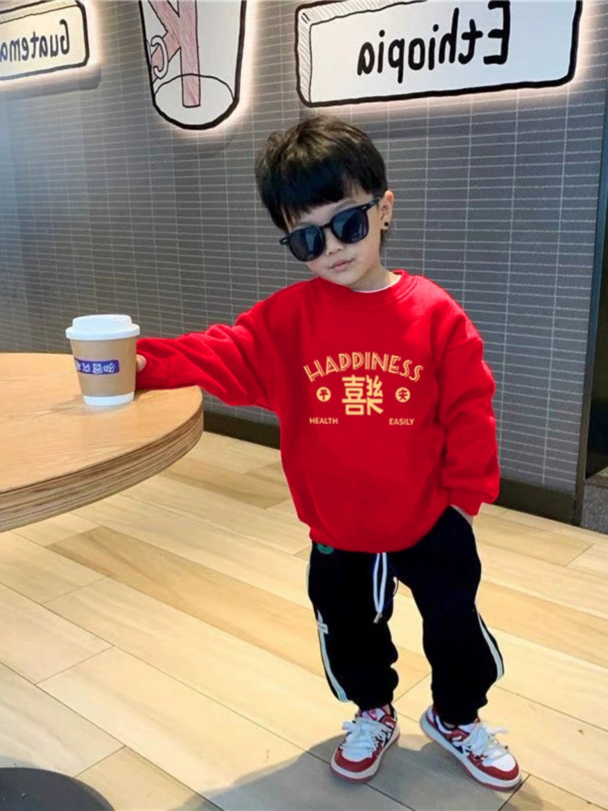 儿童装男童春季卫衣2023新款中大童洋气男孩春秋季时髦帅气炸街潮