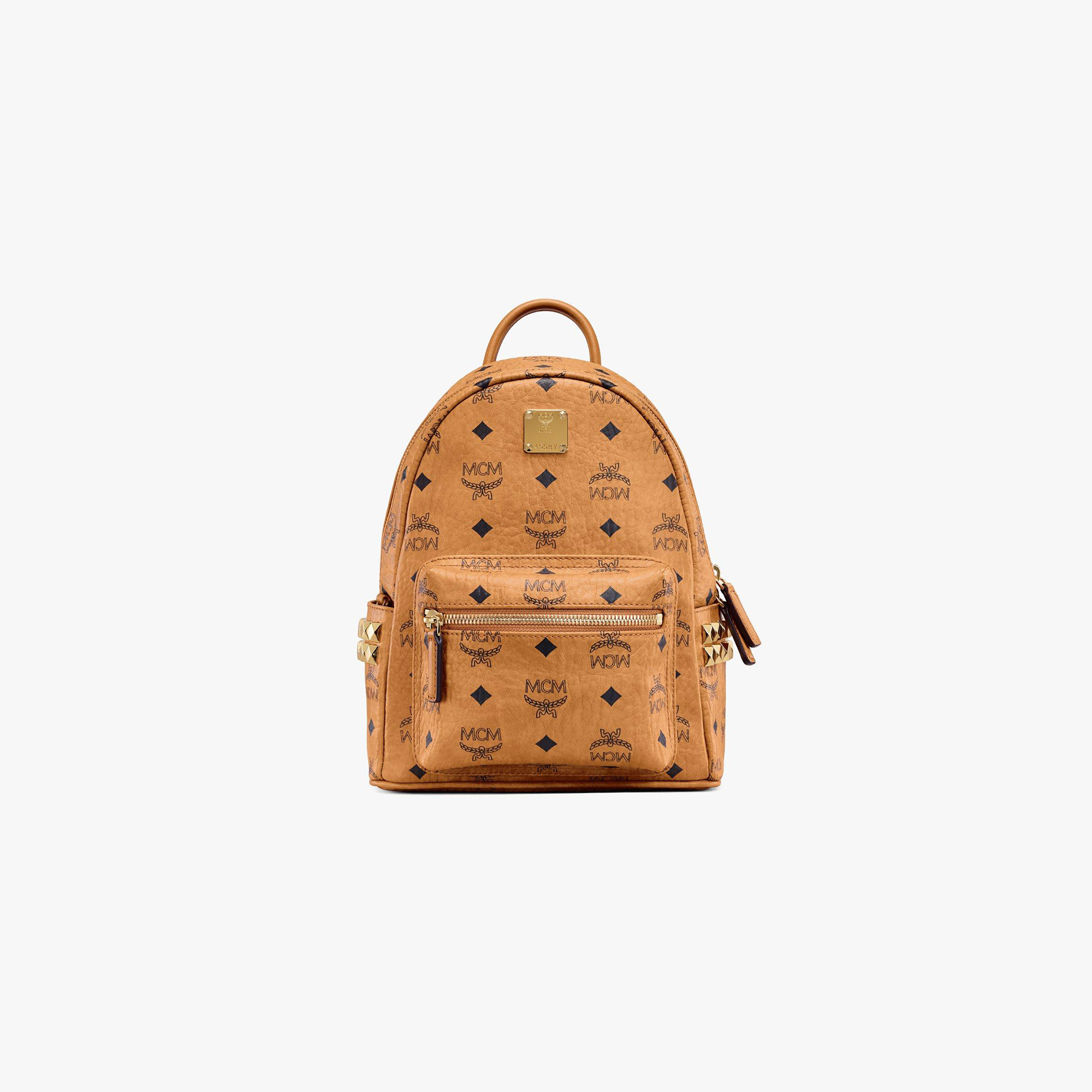 MCM【商场现货】STARK 迷你侧饰铆钉印花双肩包单肩