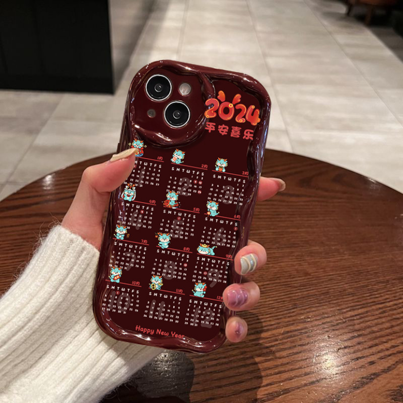 iPhone15龙年日历苹果11Pro手机壳12promax简约14promax/13文字软