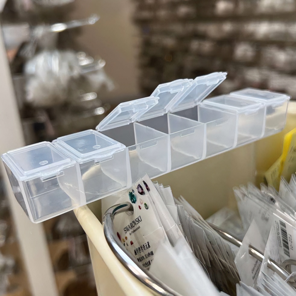 铁环 钻盒 四格钻盒 12格钻盒 收纳环半透明收纳盒穿戴甲可爱