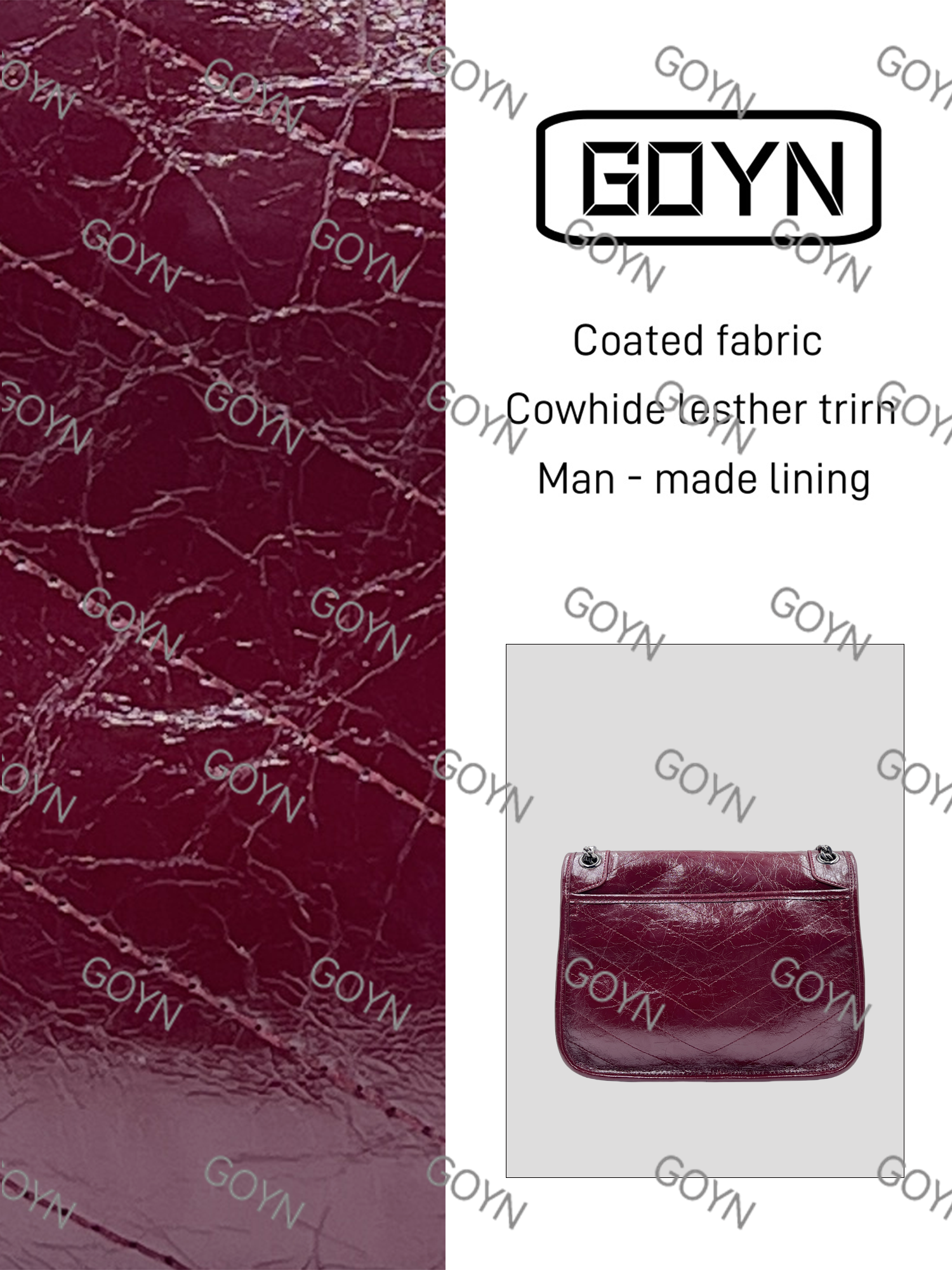 GOYN手工真皮女包油蜡皮阳大号邮差包红色A 10248