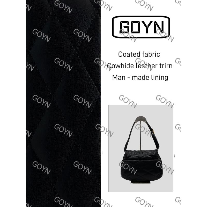 GOYN手工真皮女包阳元菱格黑色腋下包 0141