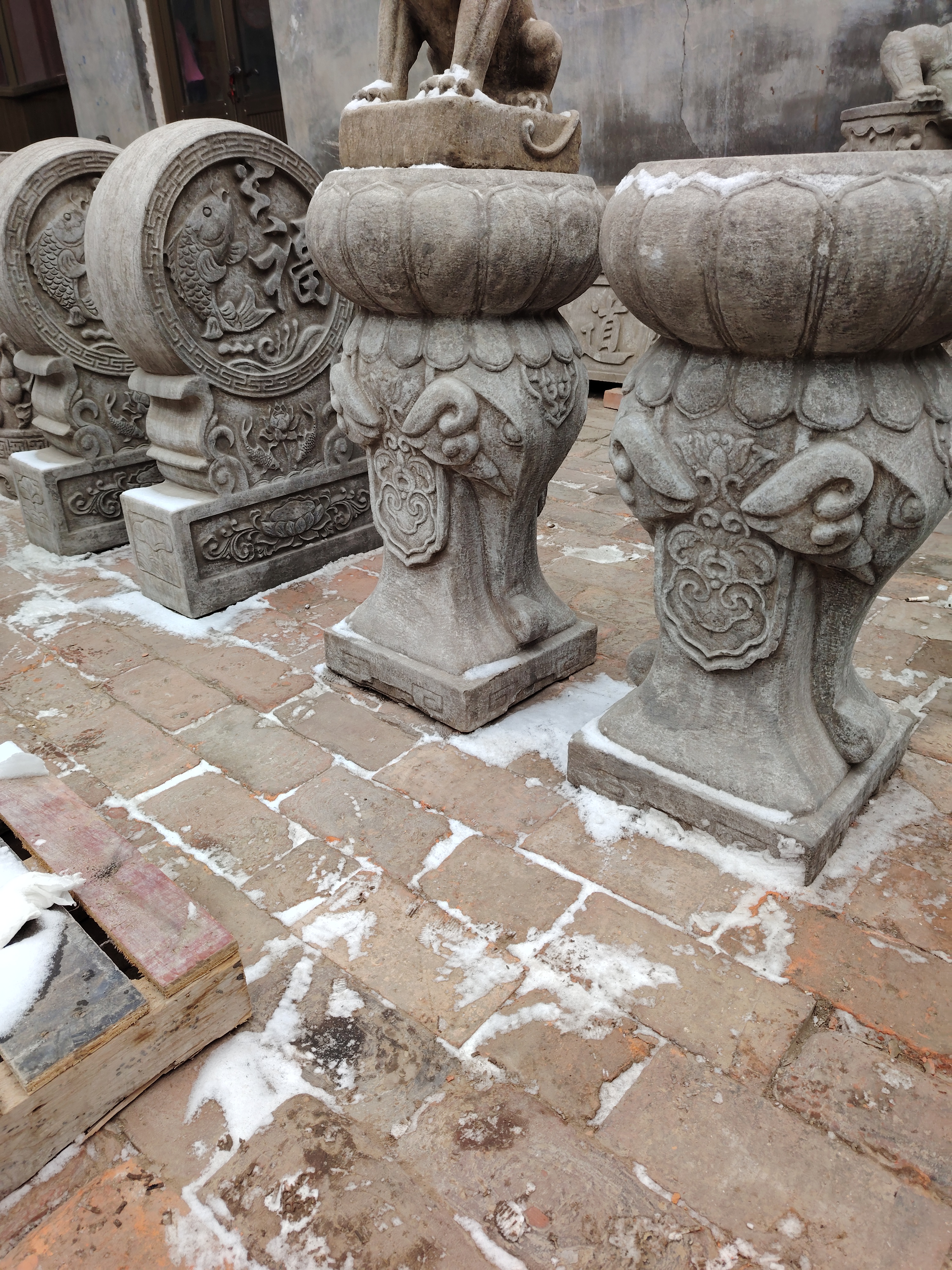 石雕，大象花几，不包邮