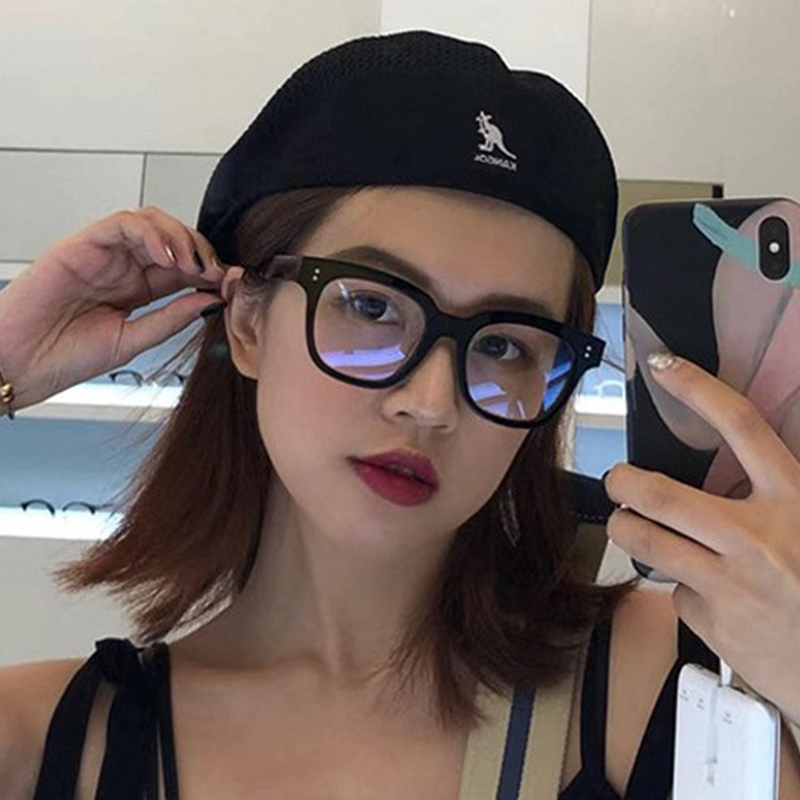 黑框眼镜女潮GM素颜大框近视眼睛显脸小防辐射抗蓝光护目平光镜男