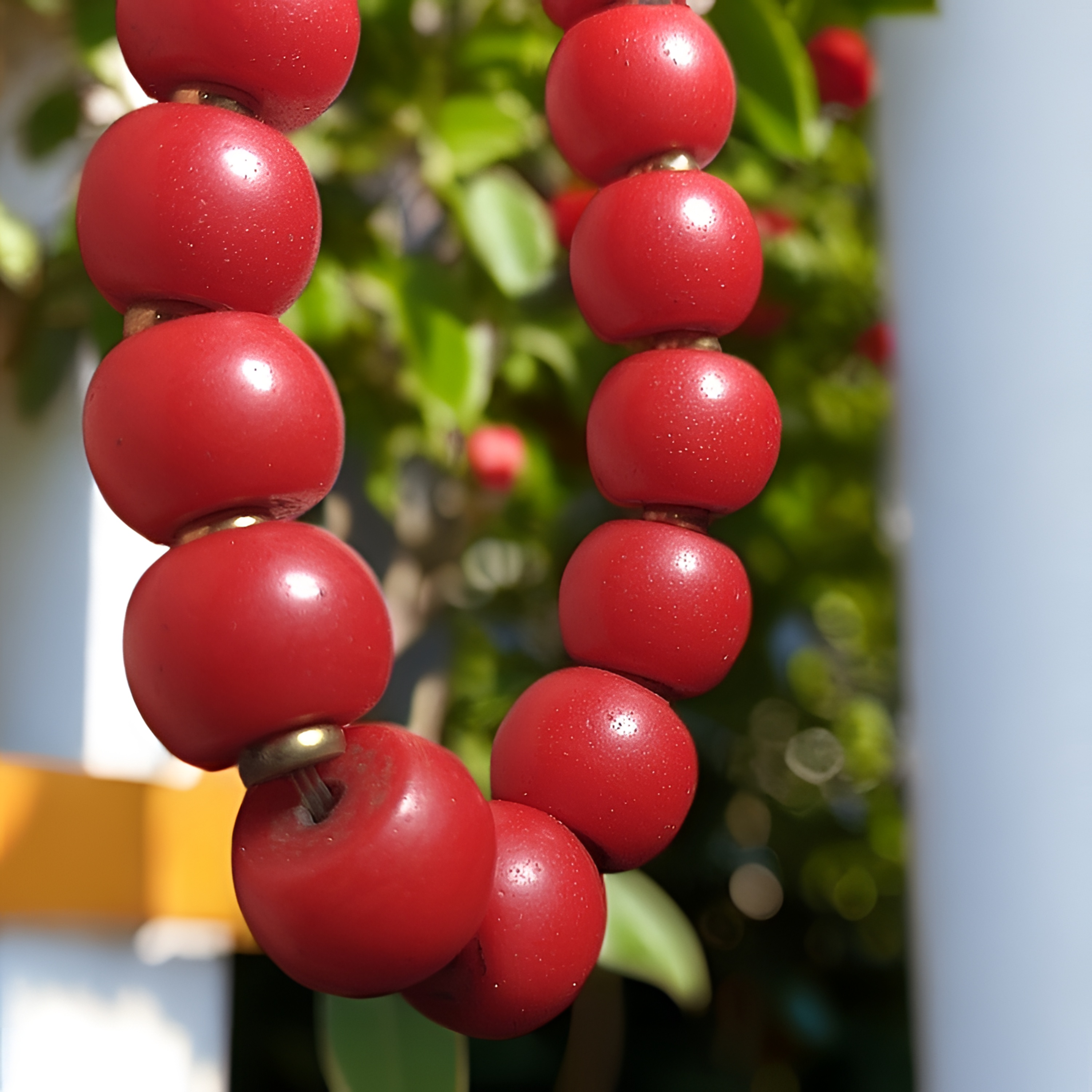 非金属硅胶手链 红雪巴手串 雪巴珠也叫夏尔巴珠 规格1.1/1.5cm