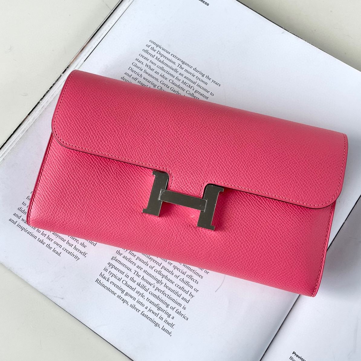 99新 Hermes/爱马仕 康康钱包唇膏粉银 TH39-0060