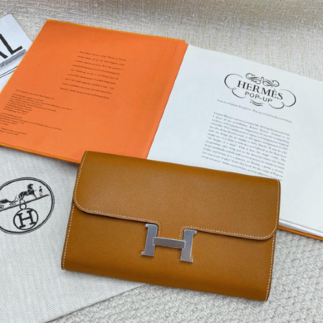 99新 Hermes/爱马仕 沙滩金银康康钱包A刻 防尘TH39-0042（尾款）