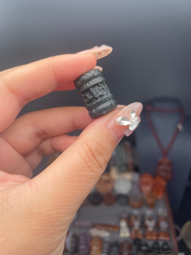 水草绿色六字真言22.2✖️15.4天然玛瑙。