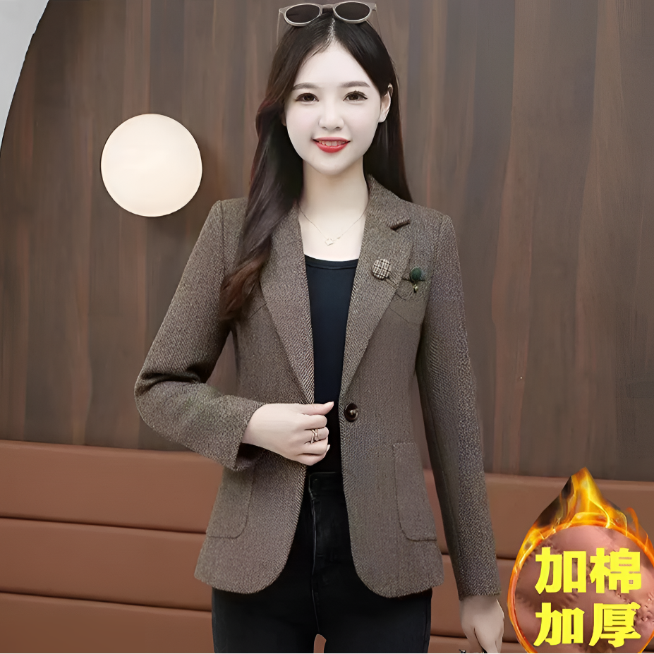 【加棉加厚】中老年女士冬季棉衣妈妈装气质显瘦西装领秋季保暖上衣