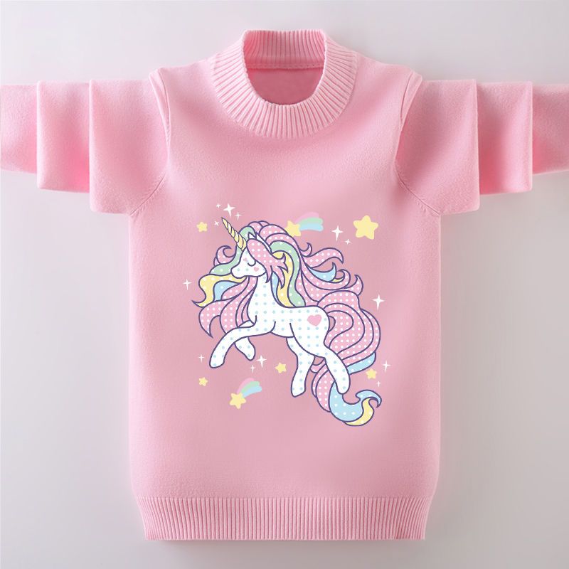 童装女童毛衣针织衫2023新款洋气韩版儿童衣服秋冬季加绒加厚外穿