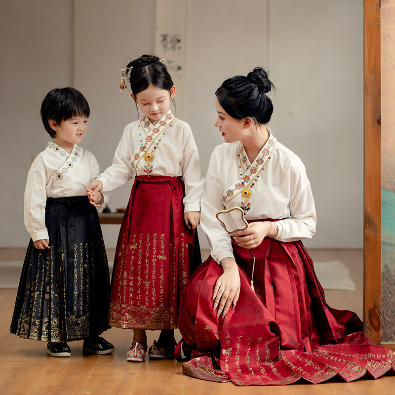 萌乎【李白将进酒】汉服国风之美儿童马面裙童装亲子汉服-233758