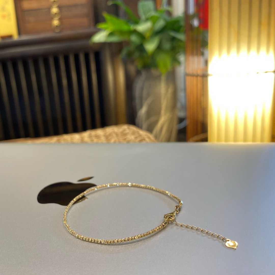 18K金珠珠感可调节手链