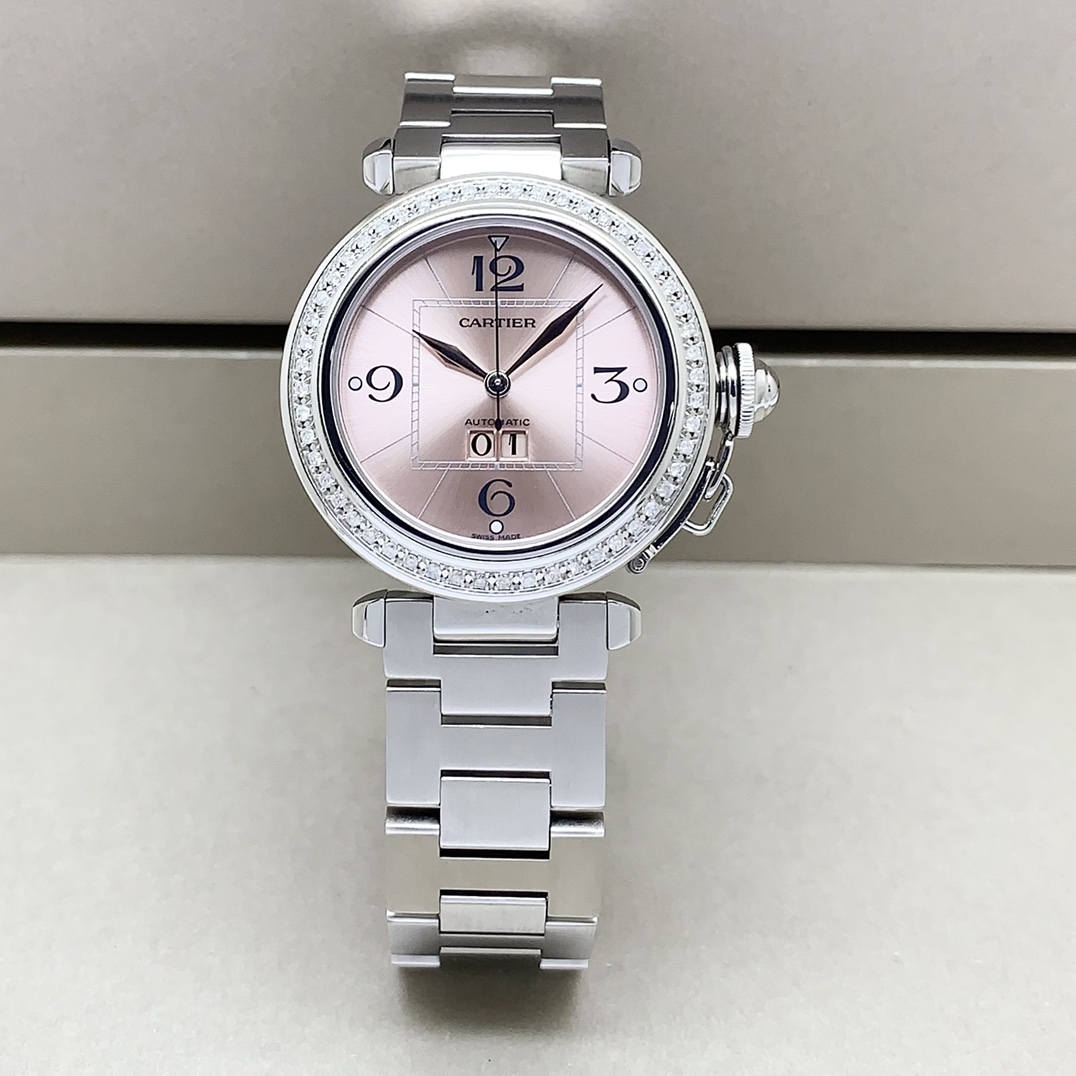 95新 Cartier/卡地亚 帕莎系列/35mm/后钻/自动机械女表