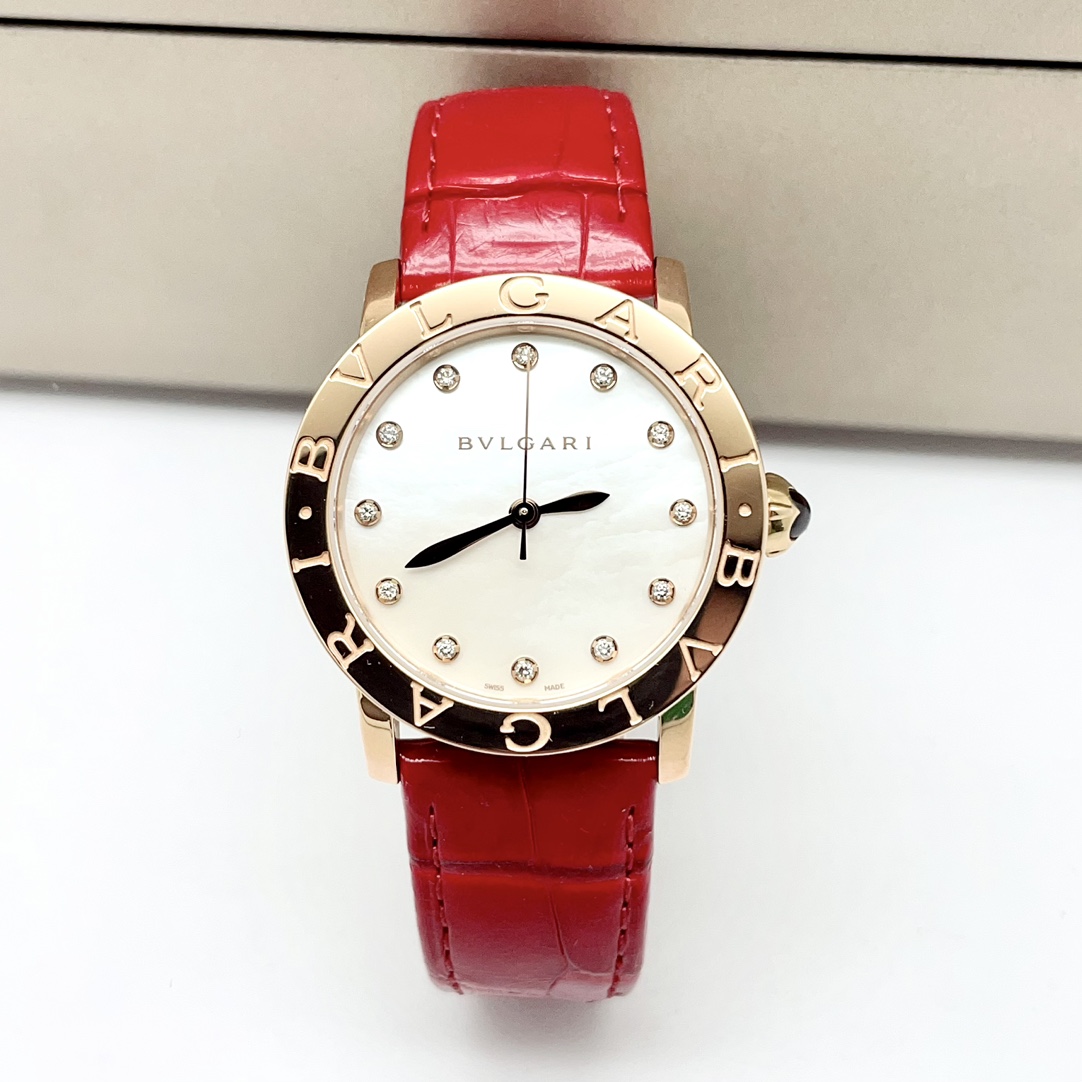 95新 BVLGARI/宝格丽 宝格丽系列/33mm/18k金/机械钻刻/气质女表