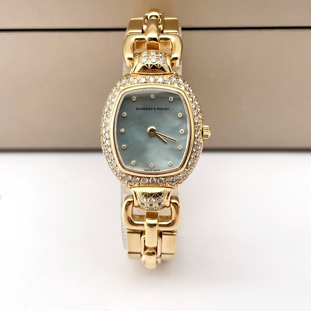 95新 AIPE/爱彼 23mm/18k金原钻/石英/气质/女士腕表