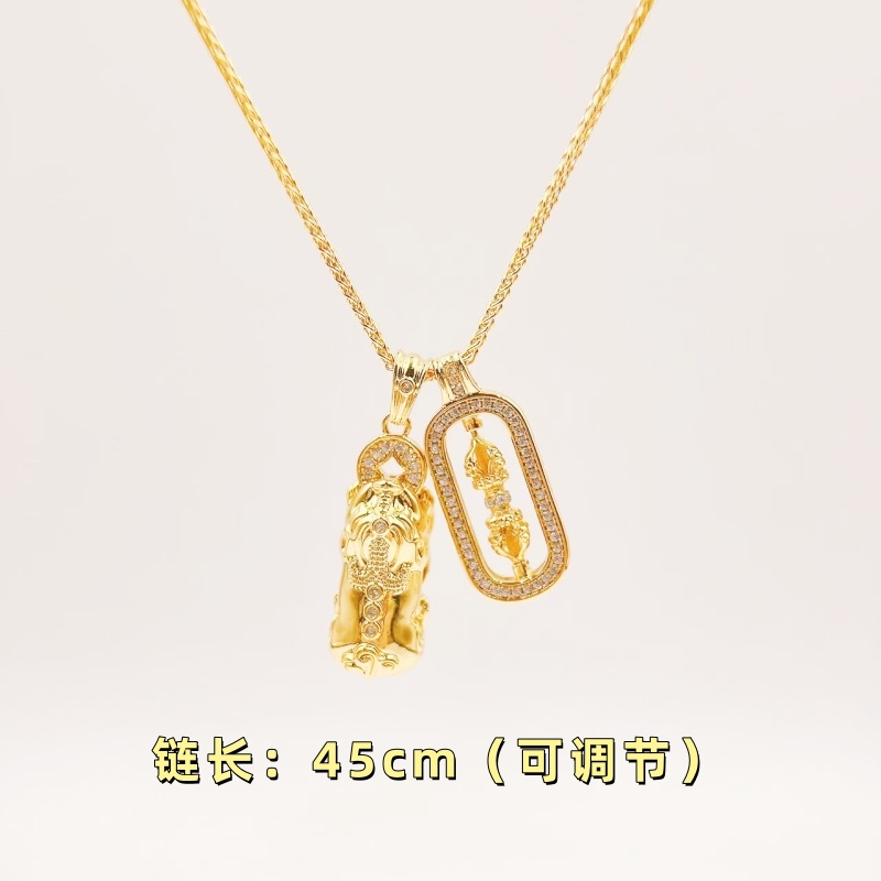 铜合金项链 【1792】貔貅小众新款轻奢吊坠金刚杵项链女饰品锁骨链