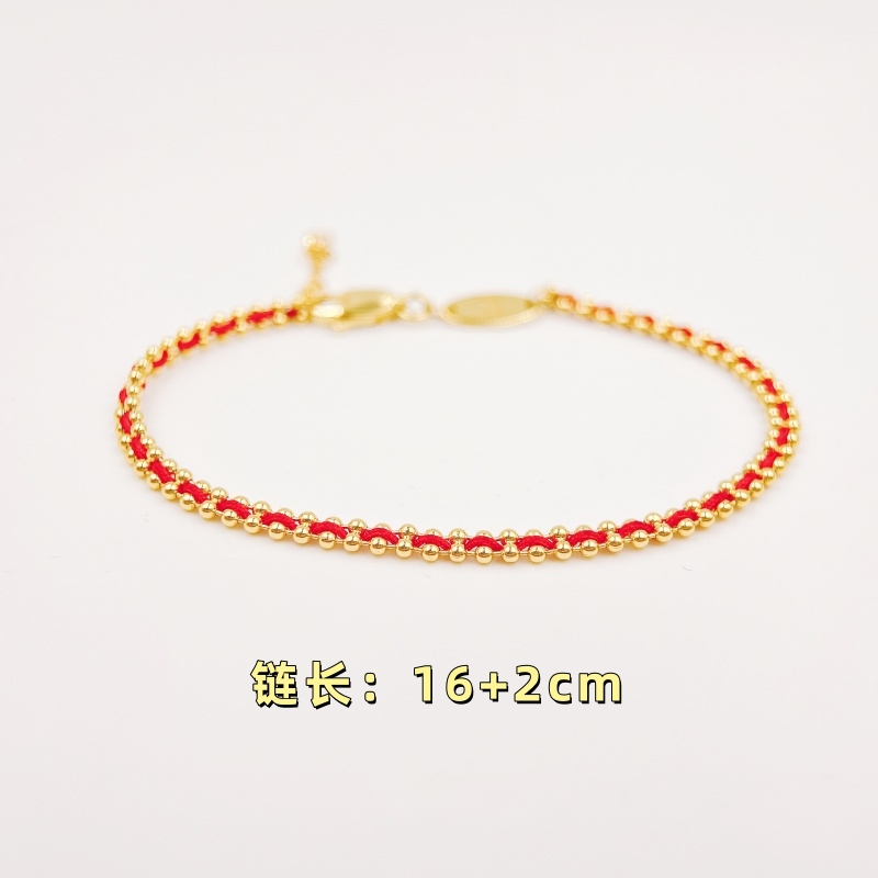 铜合金布艺手链 【1694】小红绳手链纯手工编织手绳小众原创设计