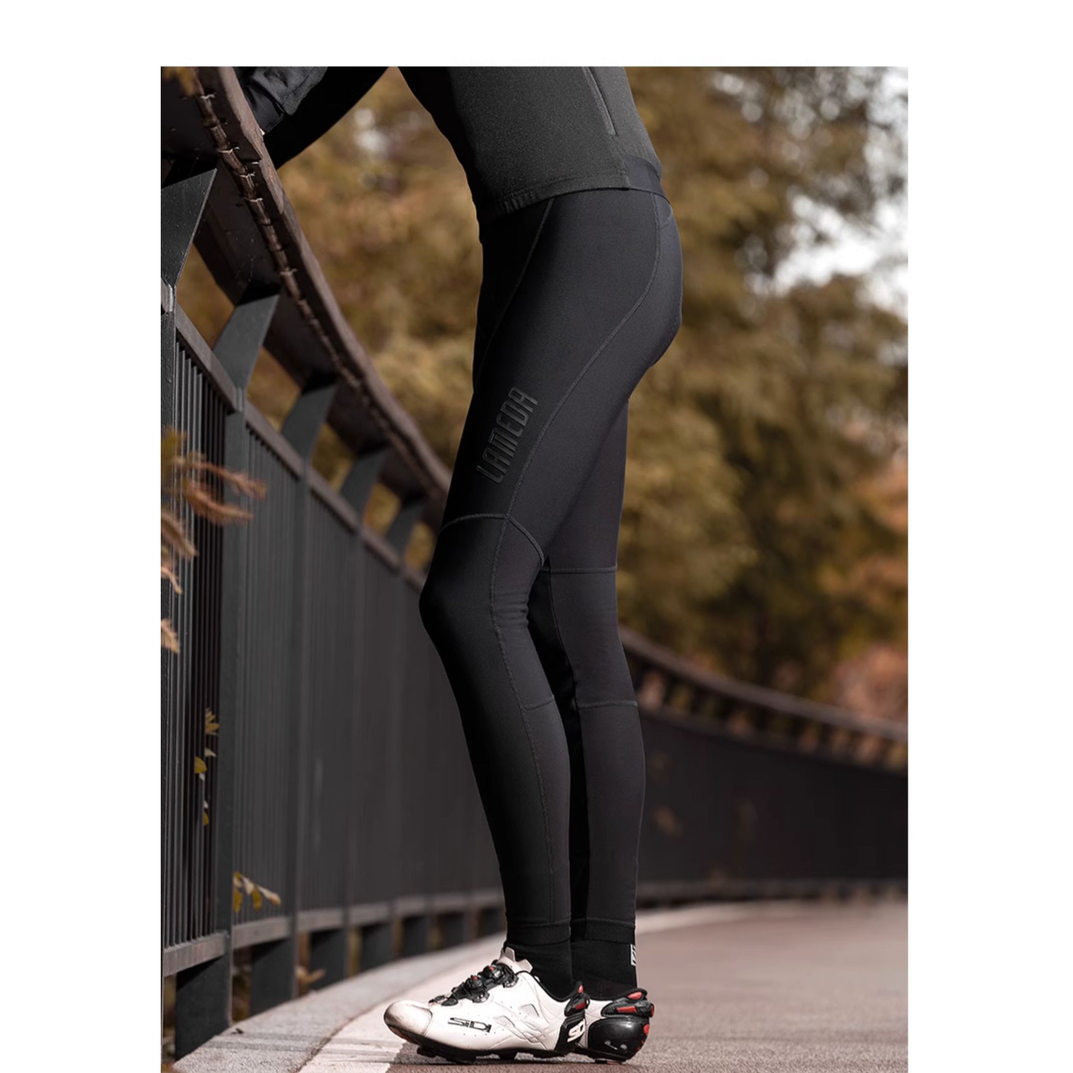 兰帕达风凌 5-10度 防风抓绒保暖秋冬自行车骑行裤男加绒公路长裤