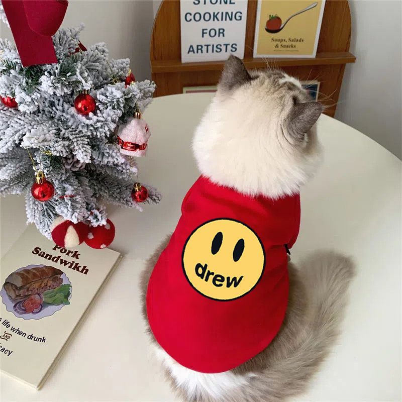 宠物猫猫衣服秋冬装两脚布偶猫蓝猫幼猫过年喜庆加绒保暖卫衣可爱
