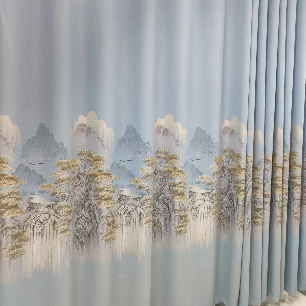 新款加厚窗帘高档高级感窗帘布客厅家有靠山卧室全遮光窗帘大气