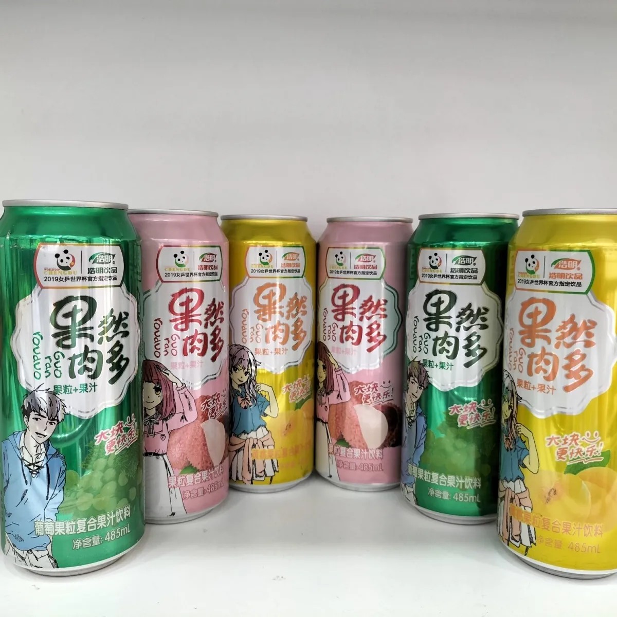 网红饮品浩明果然肉多复合果汁果粒饮料葡萄黄桃荔枝口味 