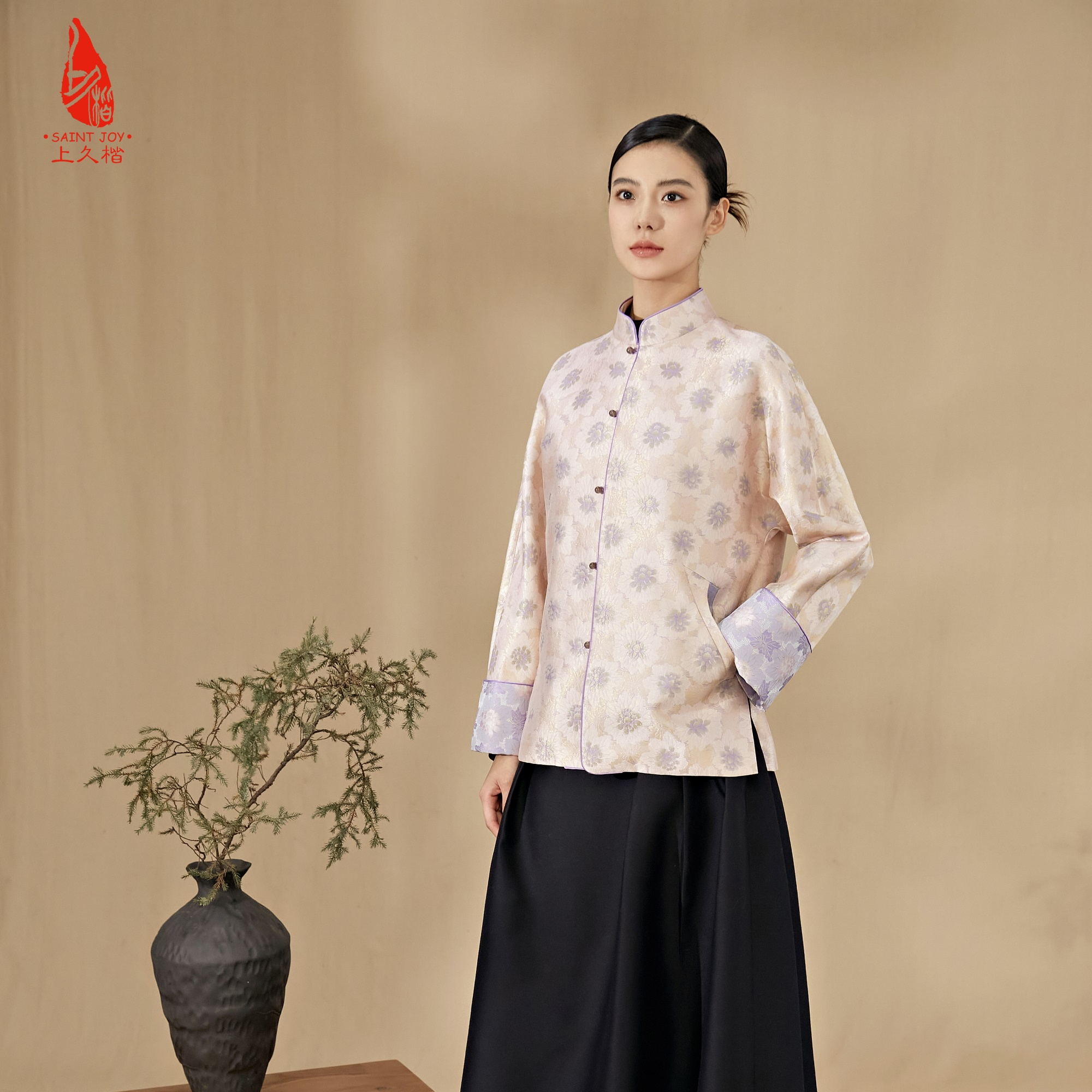 上久楷宋锦女式外套曲水凌波