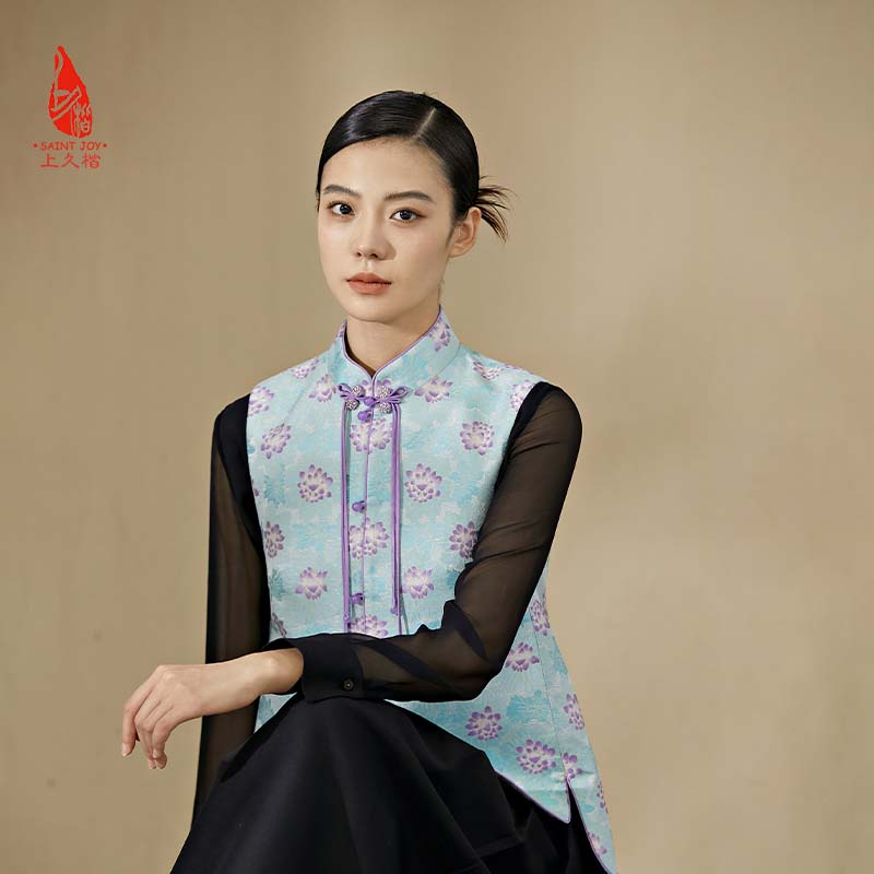 上久楷SAINTJOY 新中式马甲 曲水凌波纹 复古 中国风 DWS23058-10