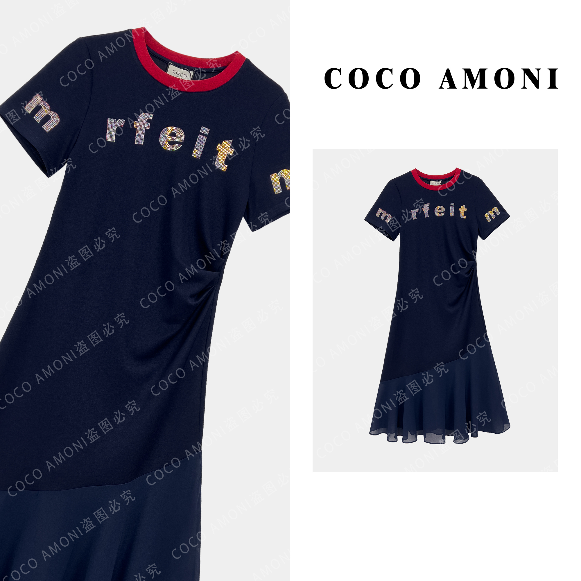 春夏时尚超显瘦气质设计感小众百搭连衣裙ZP309