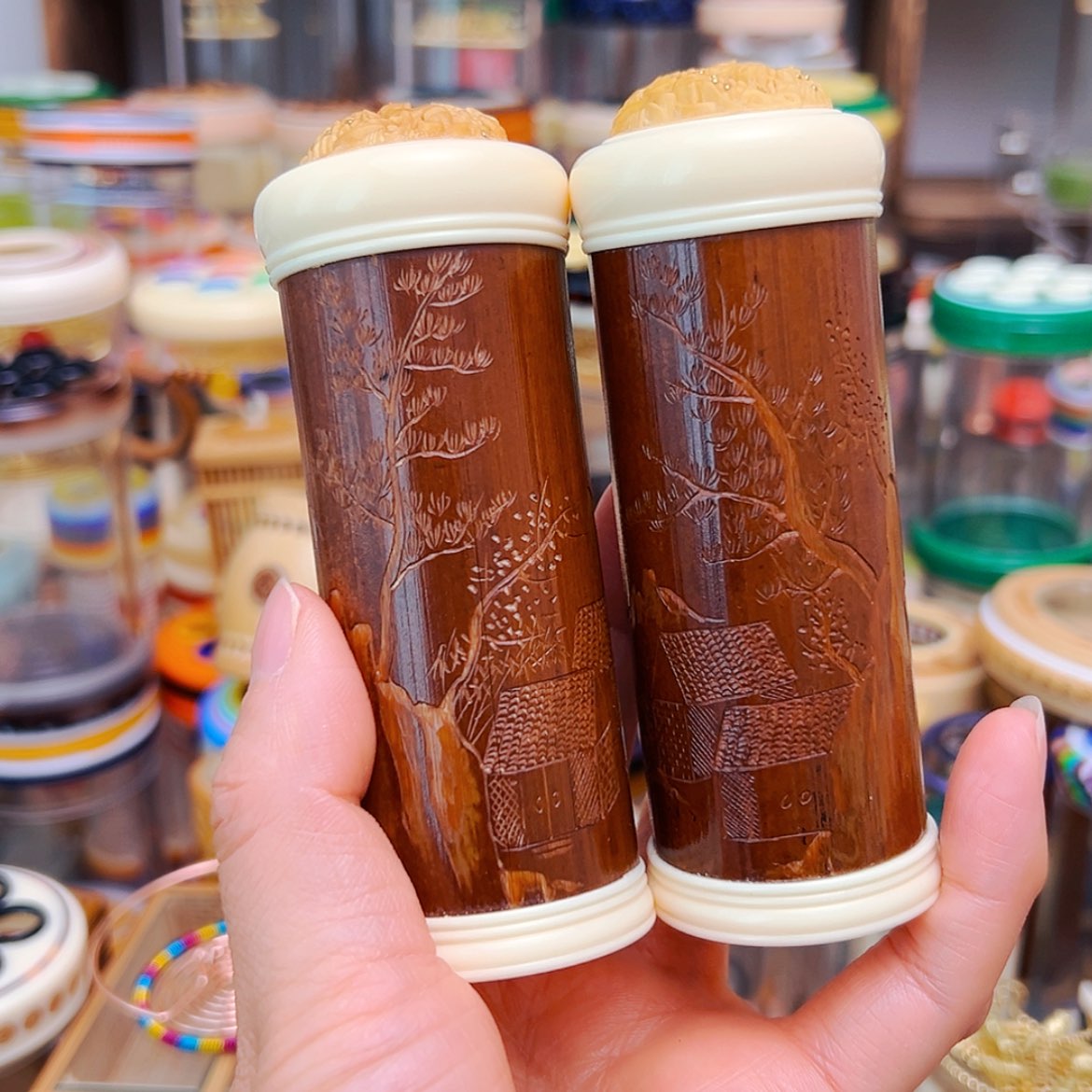 【闪购商品】新款老竹竹蛉筒一对