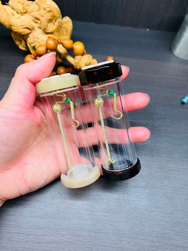 吉悦宣制十二边竹蛉筒黄蛉筒两种可选3.2*9cm