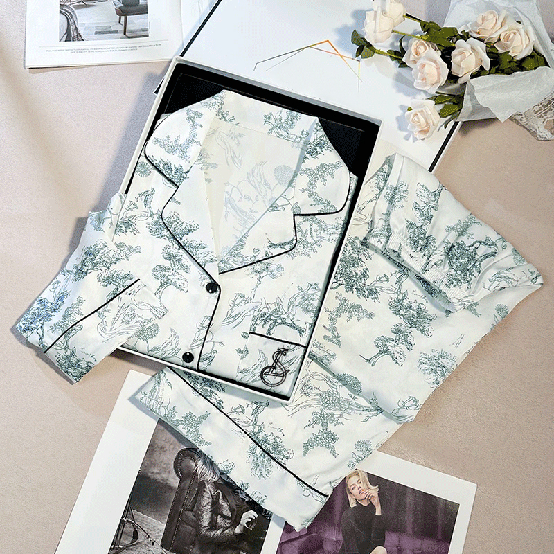 刺绣国风~简约居家弹力舒肤绵睡衣套装58765