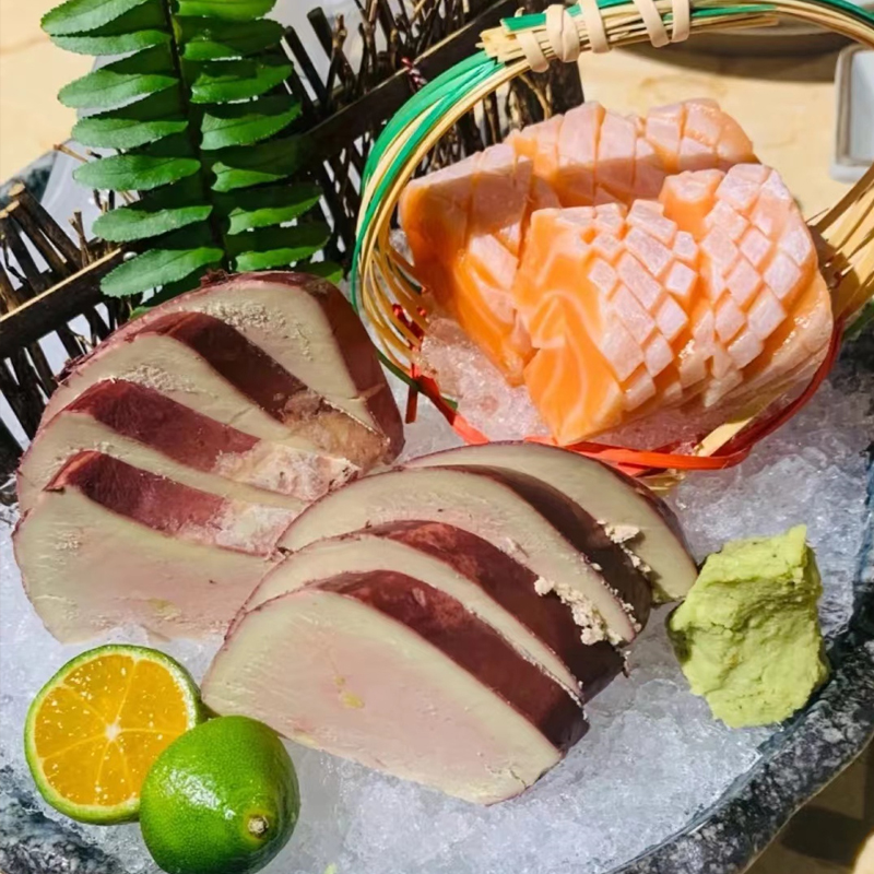 鲜承 挪威冰鲜三文鱼肉200g 刺身金砖鹅肝150g刺身甜虾健康轻食