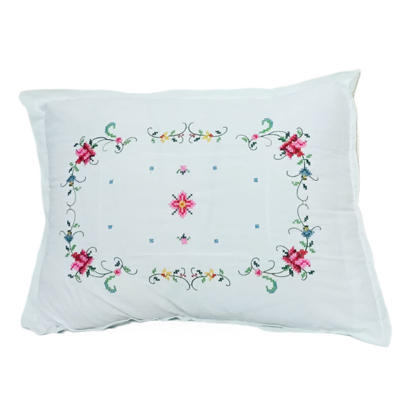 绣花刺绣透气学生白色枕头套1对装KANWAYYASTUK尺寸45X70cm