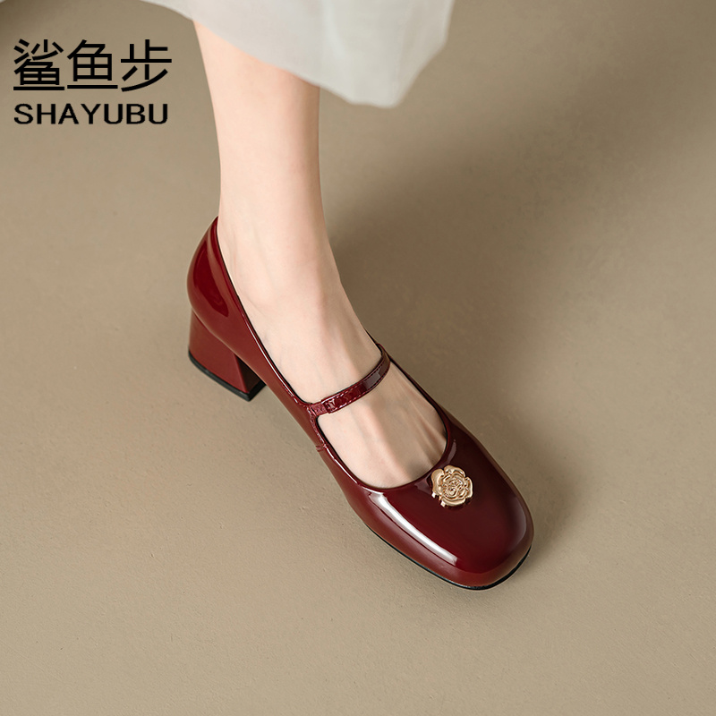 百搭气质小香风低跟shayubu 绝绝子玛丽珍鞋女新款粗高跟软底单鞋