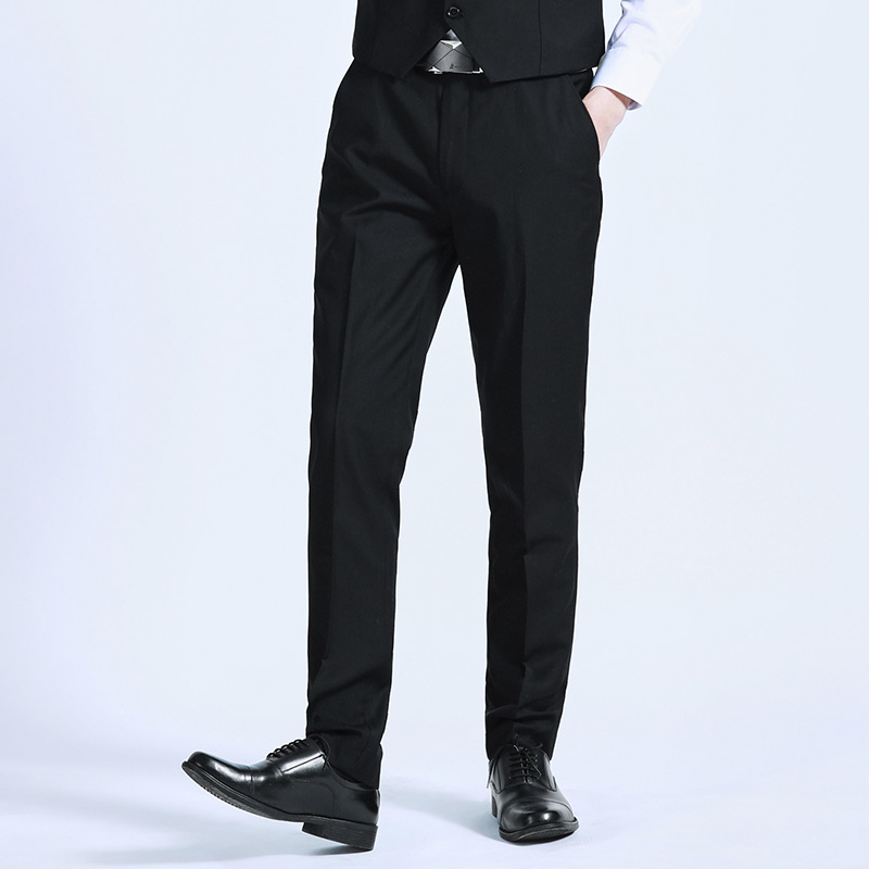 男士商务修身西裤免烫休闲长裤韩版春秋上班面试直筒正装西装裤子
