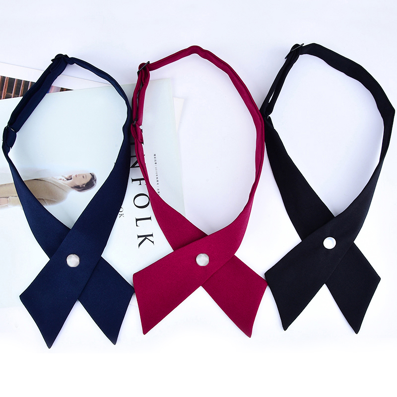 jk十字交叉领结领带学生毕业照学士服酒红色领花学院风衬衫女日系