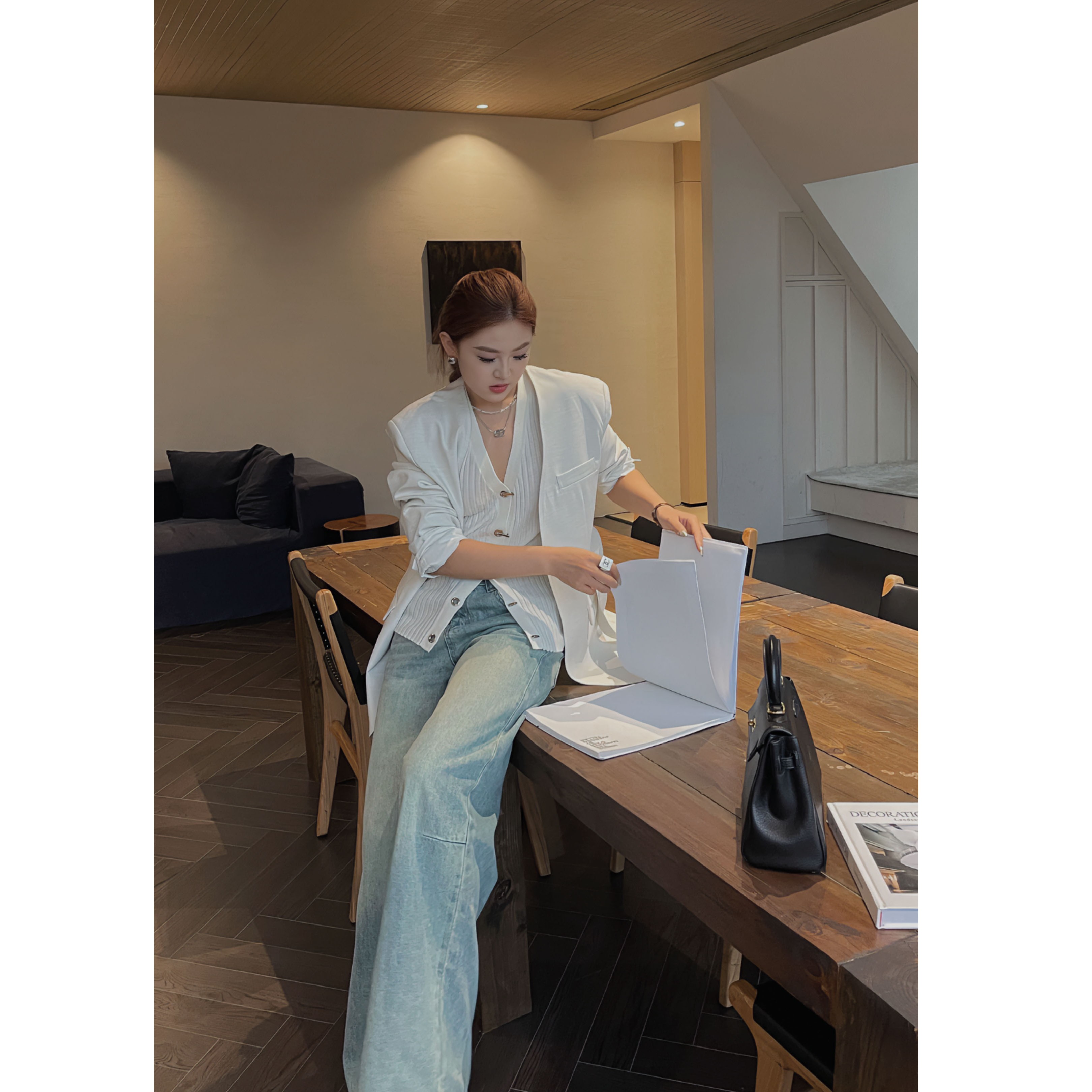 年度清仓【夏日薄荷】秋冬新款美式做旧新款百搭复古辣妹高腰牛仔裤