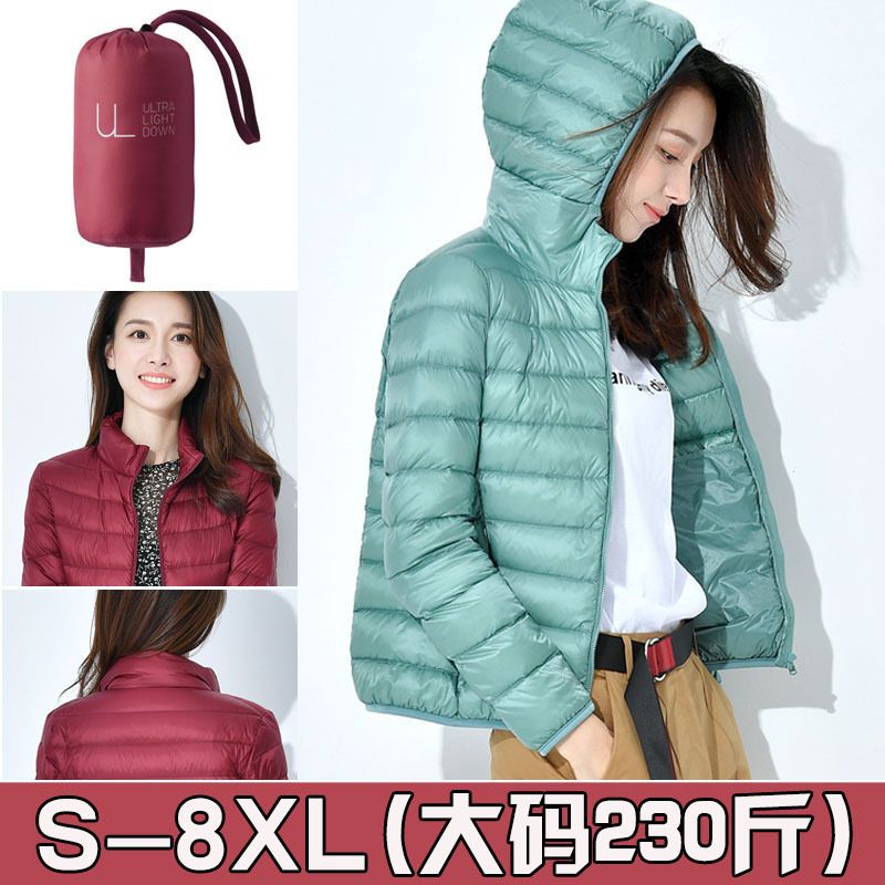 休闲连帽加厚女士大码羽绒服学生可爱修身轻韩版宽松外套时尚简约