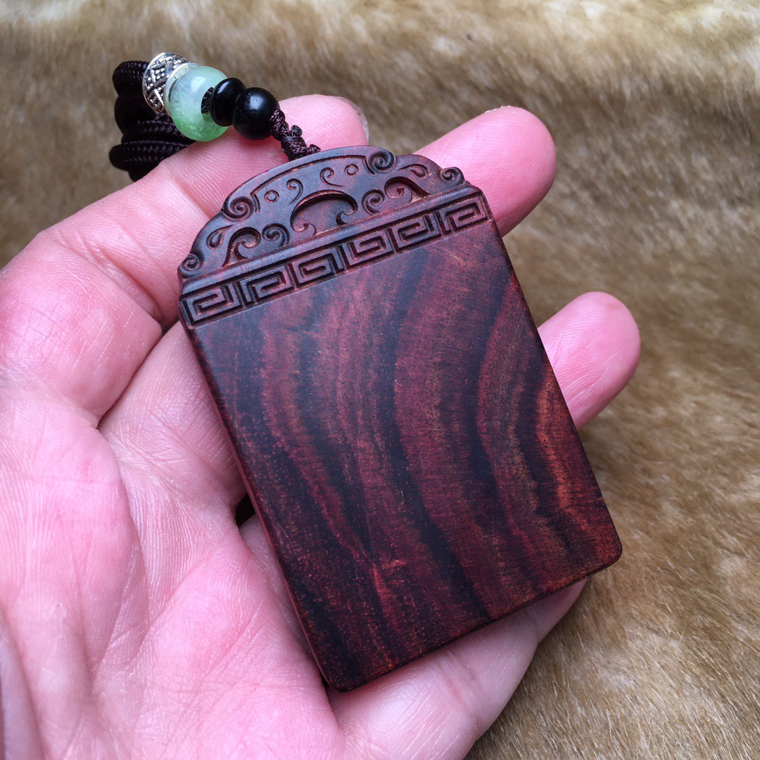 海南黄花梨 木雕 平安无事牌 项链吊坠 车挂件 手把件