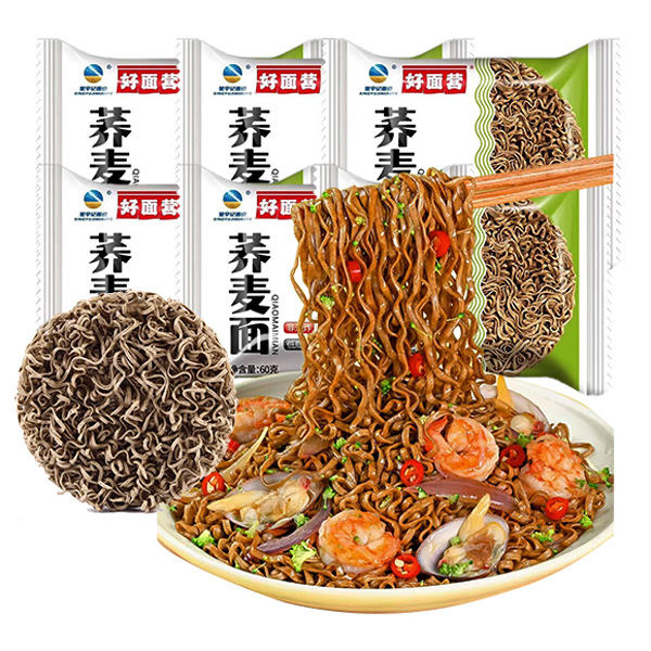 好面营荞麦面皮煮食低脂肪非油炸拌面泡面面条代餐速食方便面整箱