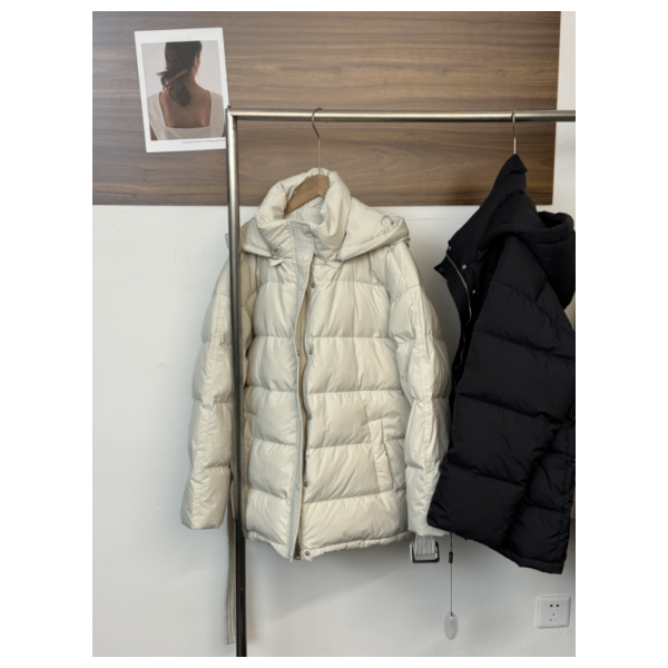 YI LU达人【连帽羽绒服】 宽松版 极简百搭连帽系腰立领上衣 