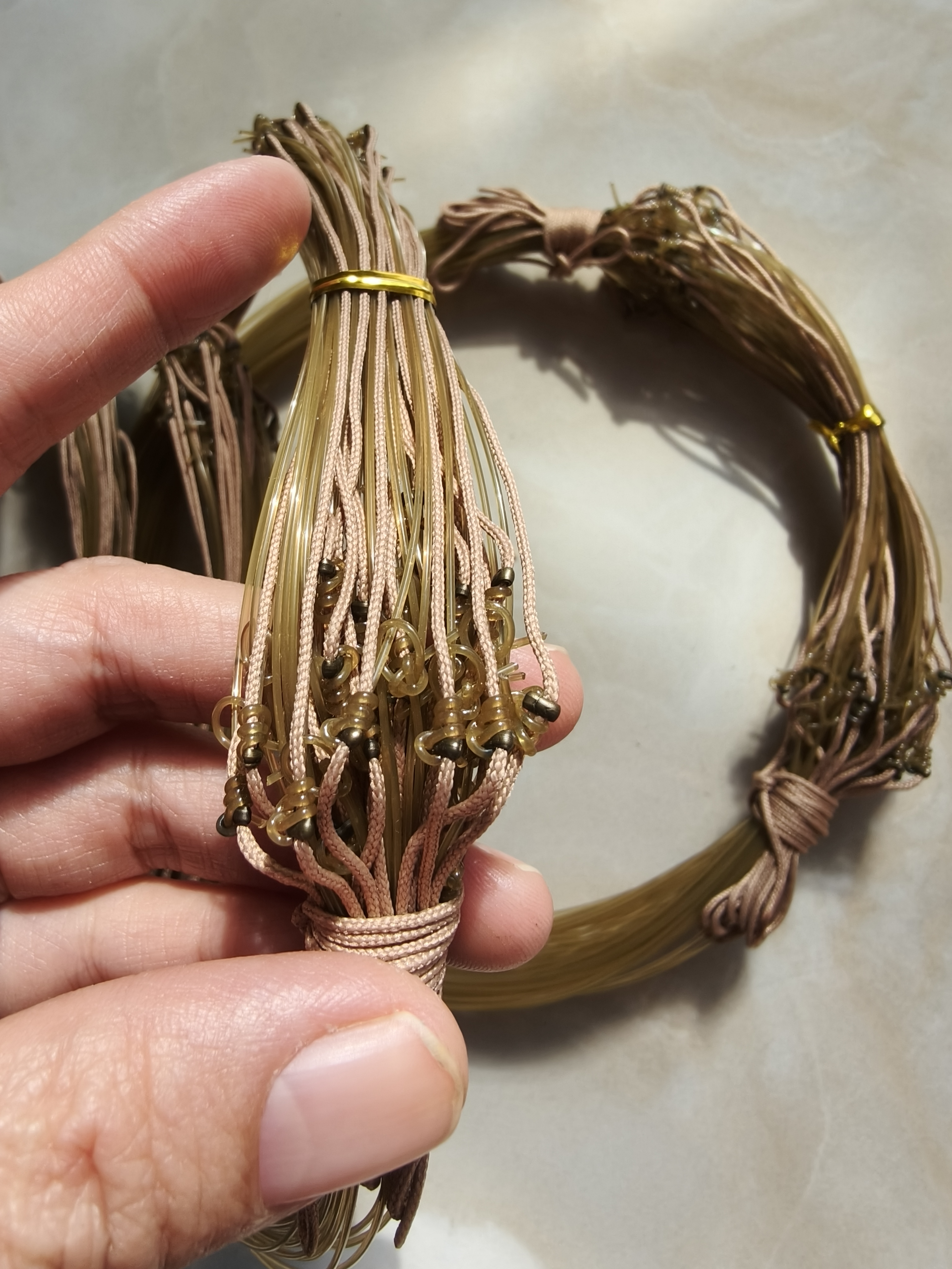 （拍5发6)枯草色鱼线带定位夹珠进口鱼线四季可用