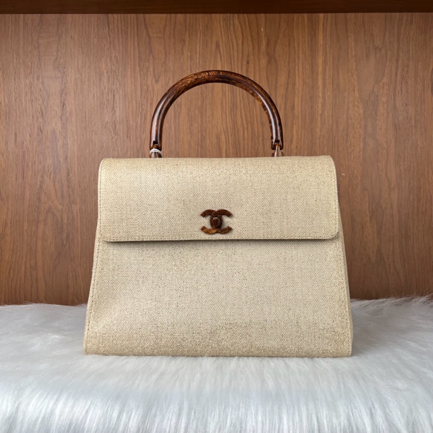 95新 Chanel/香奈儿 中古手提包亚克力手柄