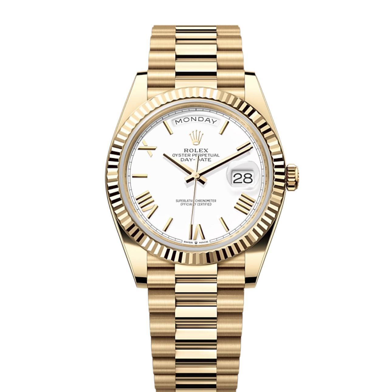 99新 Rolex/劳力士 星期日历型m228238-0042白罗马40毫米21年贴膜